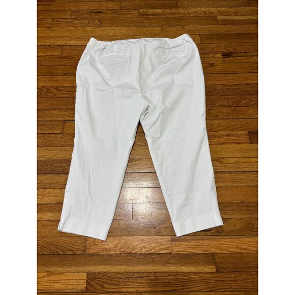 Talbots Chatham Ankle Pants Women's Size 22 WP Plus Petite White Elastic Waist - Picture 6 of 6